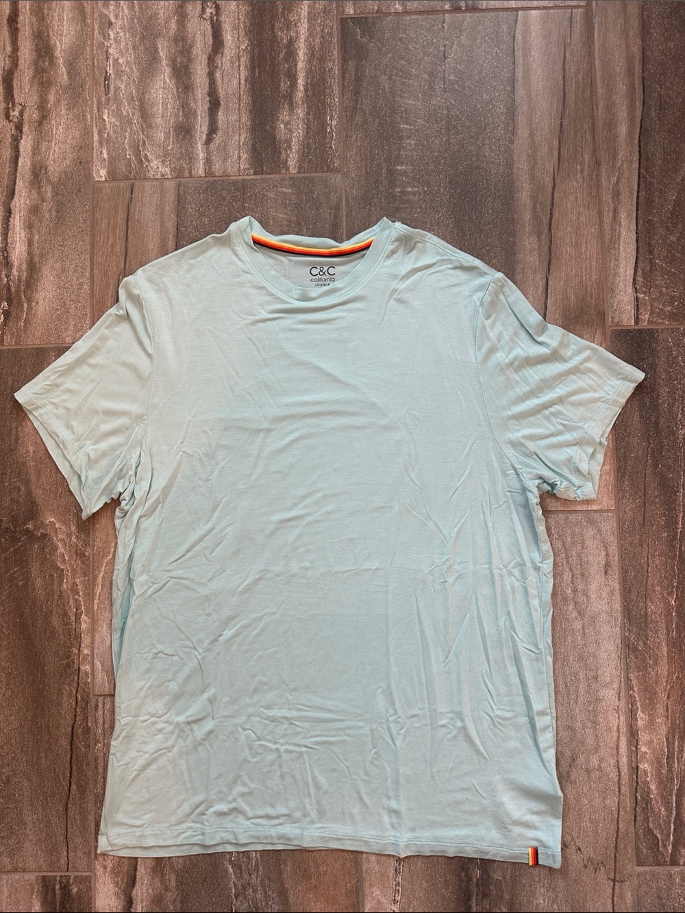 C&C California Mint Green Short-Sleeve Tee with Orange Neck Trim